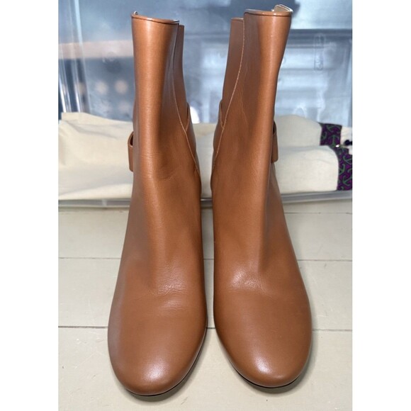 NIB Tory Burch Kira 70MM Bootie Leather Ankle Boots in Mid Tan 59585 Size US 11 - Picture 2 of 16